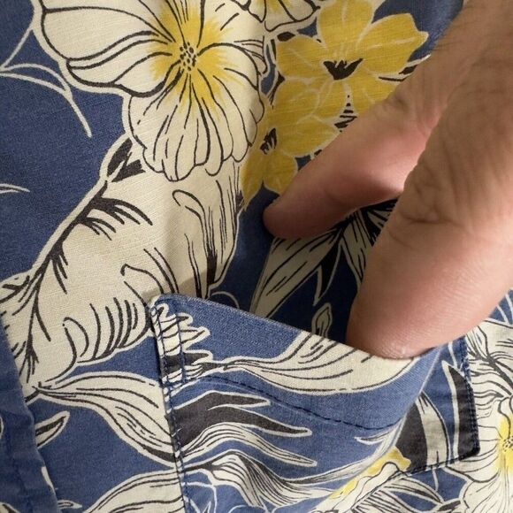 Denim & Supply Ralph Lauren Shirt Men M Blue Floral Button Up Short Sleeve Adult - Picture 3 of 6